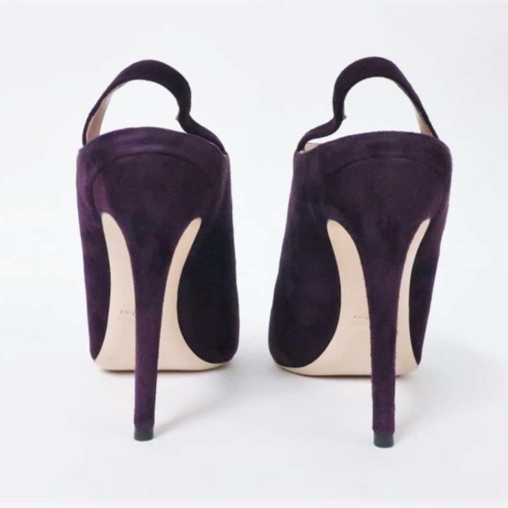 Miu Miu Slingback Booties Plum Suede - Picture 5 of 8